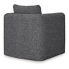 Vanie Accent Chair Pull-Out Ottoman | Charcoal-Black Polyester