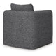 Vanie Accent Chair Pull-Out Ottoman | Charcoal-Black Polyester