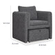 Vanie Accent Chair Pull-Out Ottoman | Charcoal-Black Polyester