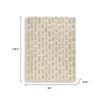 Lisa Hand Tufted Large Area Rug | Brick Pattern | Tan Wool-Polyester 8x10