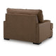 Vile Oversized Chair with Accent Pillow | Caramel Faux Leather