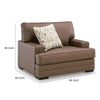 Vile Oversized Chair with Accent Pillow | Caramel Faux Leather