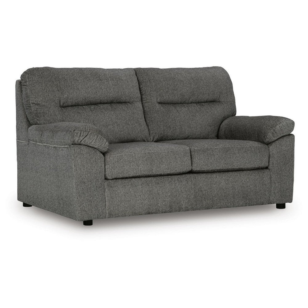 Yido Loveseat with Black Non-Skid Legs | Padded Arms | Mineral Polyester 72"