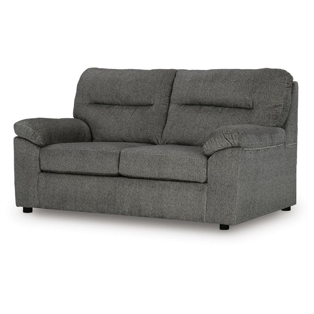 Yido Loveseat with Black Non-Skid Legs | Padded Arms | Mineral Polyester 72"