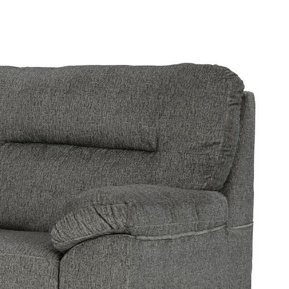 Yido Loveseat with Black Non-Skid Legs | Padded Arms | Mineral Polyester 72"
