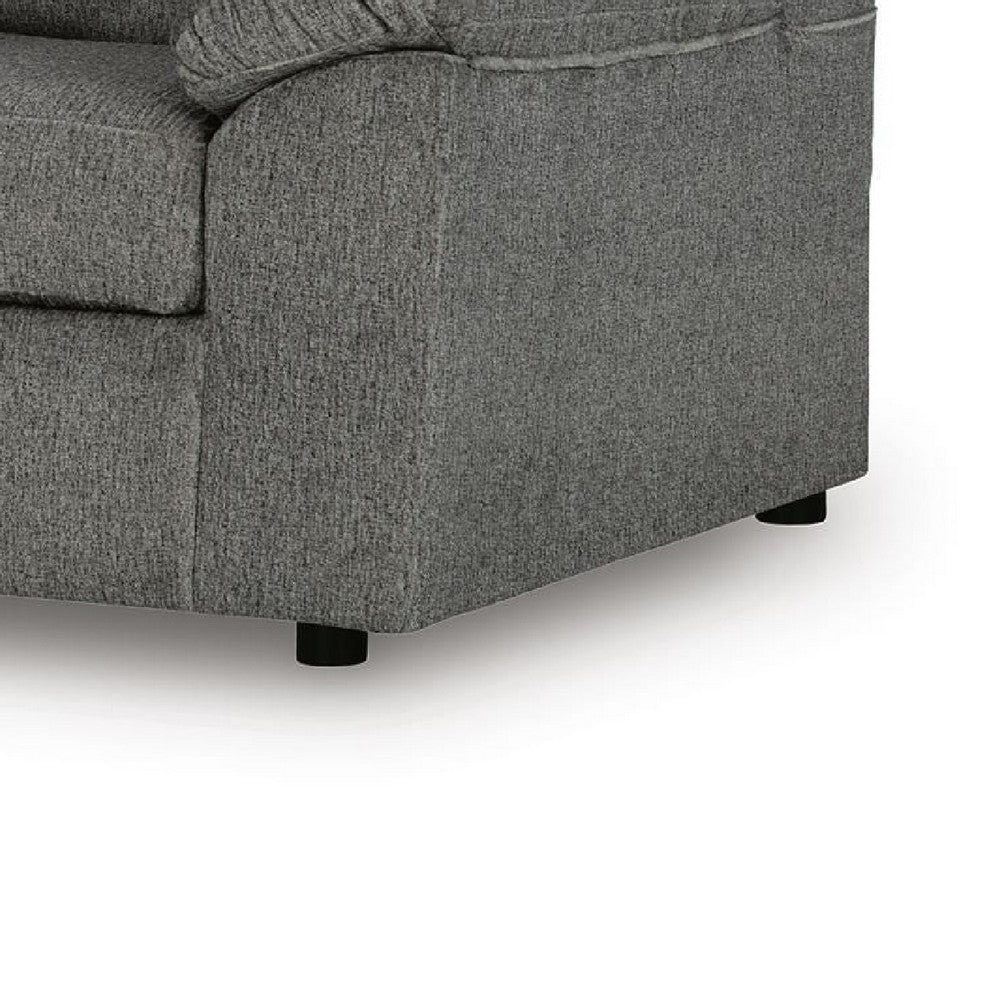 Yido Loveseat with Black Non-Skid Legs | Padded Arms | Mineral Polyester 72"