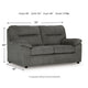 Yido Loveseat with Black Non-Skid Legs | Padded Arms | Mineral Polyester 72"