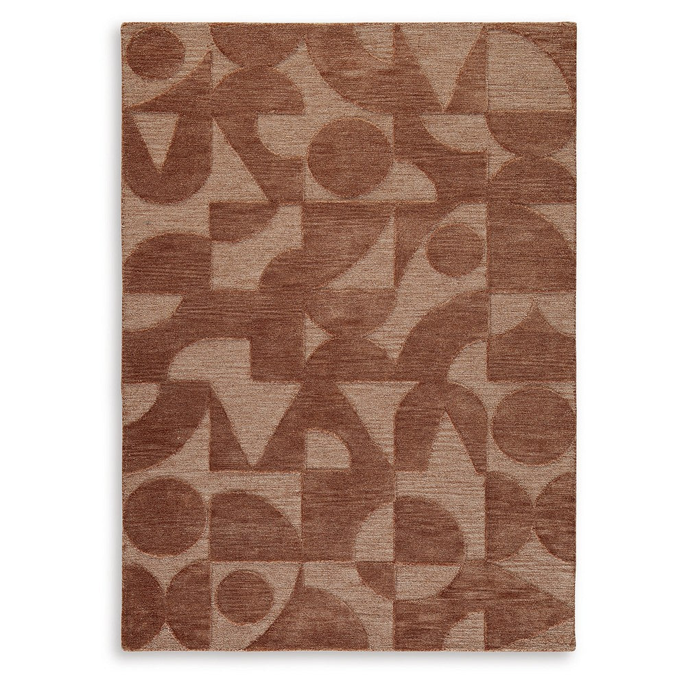 Perry Large Area Rug | Geometric Accents | Hand-Tufted Clay Polyester 8x10
