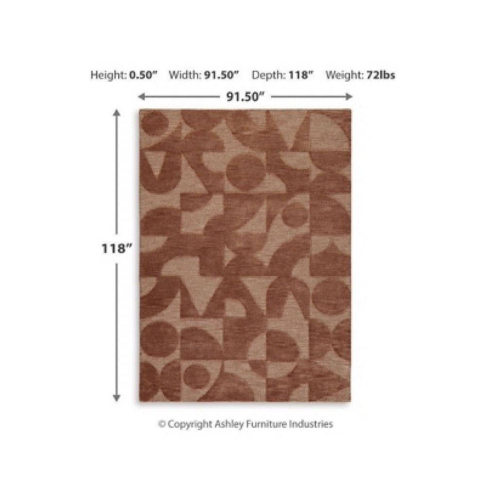Perry Large Area Rug | Geometric Accents | Hand-Tufted Clay Polyester 8x10
