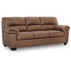 Lalie Sofa | Corner Blocked Frame | Jumbo-Stitch | Caramel Faux Leather 87"