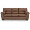 Lalie Sofa | Corner Blocked Frame | Jumbo-Stitch | Caramel Faux Leather 87"