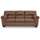 Lalie Sofa | Corner Blocked Frame | Jumbo-Stitch | Caramel Faux Leather 87"
