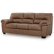 Lalie Sofa | Corner Blocked Frame | Jumbo-Stitch | Caramel Faux Leather 87"