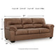 Lalie Sofa | Corner Blocked Frame | Jumbo-Stitch | Caramel Faux Leather 87"