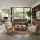 Lalie Sofa | Corner Blocked Frame | Jumbo-Stitch | Caramel Faux Leather 87"