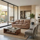 Lalie Sofa | Corner Blocked Frame | Jumbo-Stitch | Caramel Faux Leather 87"