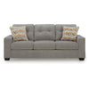Bonny Sofa with Track Arms and Accent Pillows | Iron Polyester 88"