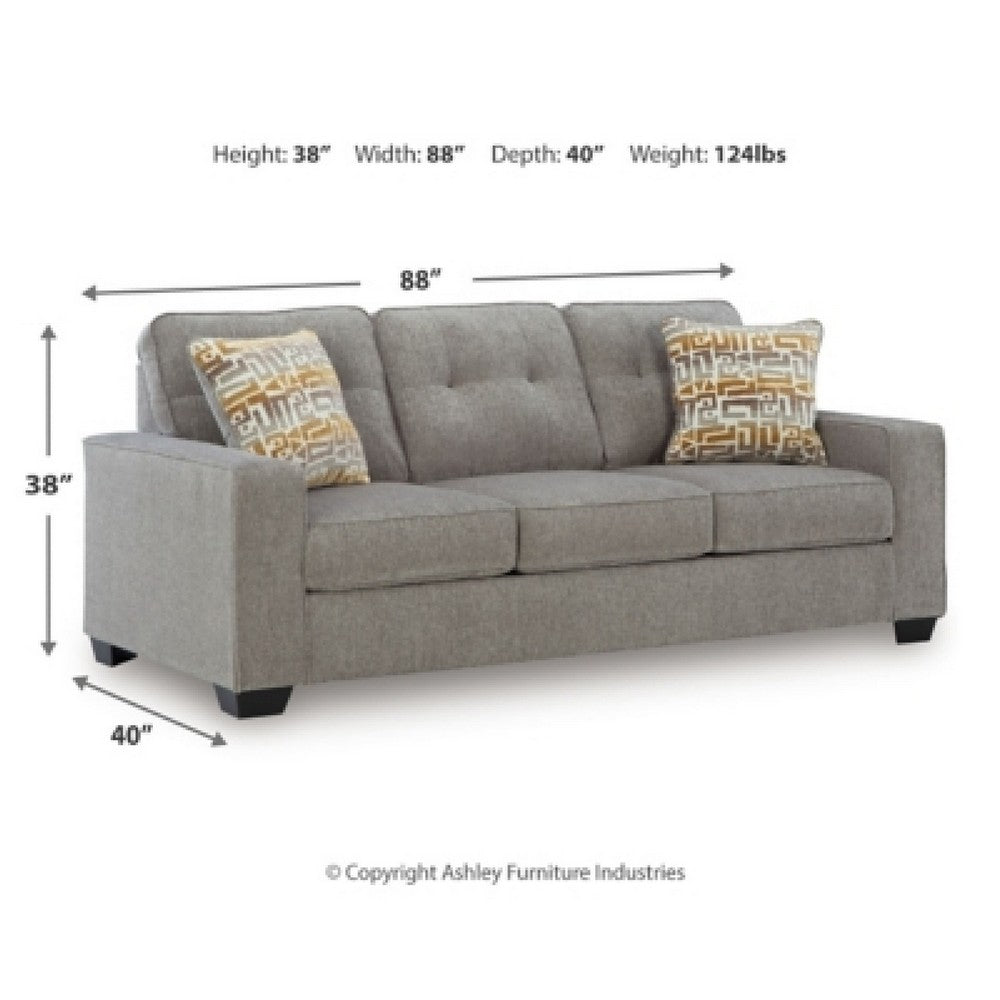 Bonny Sofa with Track Arms and Accent Pillows | Iron Polyester 88"
