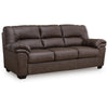 Lalie Sofa | Corner Blocked Frame | Jumbo-Stitch | Umber Faux Leather 87"