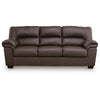 Lalie Sofa | Corner Blocked Frame | Jumbo-Stitch | Umber Faux Leather 87"