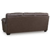 Lalie Sofa | Corner Blocked Frame | Jumbo-Stitch | Umber Faux Leather 87"