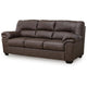 Lalie Sofa | Corner Blocked Frame | Jumbo-Stitch | Umber Faux Leather 87"