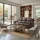 Lalie Sofa | Corner Blocked Frame | Jumbo-Stitch | Umber Faux Leather 87"