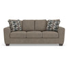 Teu Transitional Sofa with Striped Accent Pillows | Brown-Gray Chenille 90"
