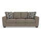 Teu Transitional Sofa with Striped Accent Pillows | Brown-Gray Chenille 90"