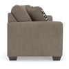 Teu Transitional Sofa with Striped Accent Pillows | Brown-Gray Chenille 90"