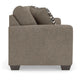 Teu Transitional Sofa with Striped Accent Pillows | Brown-Gray Chenille 90"