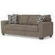Teu Transitional Sofa with Striped Accent Pillows | Brown-Gray Chenille 90"