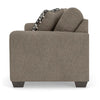 Teu Transitional Sofa with Striped Accent Pillows | Brown-Gray Chenille 90"