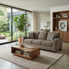 Teu Transitional Sofa with Striped Accent Pillows | Brown-Gray Chenille 90"