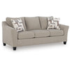 Wecy Modern Sofa with 2 Accent Pillows | Black Legs | Taupe Fabric 92"