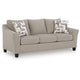 Wecy Modern Sofa with 2 Accent Pillows | Black Legs | Taupe Fabric 92"