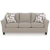 Wecy Modern Sofa with 2 Accent Pillows | Black Legs | Taupe Fabric 92"