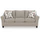 Wecy Modern Sofa with 2 Accent Pillows | Black Legs | Taupe Fabric 92"