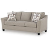Wecy Modern Sofa with 2 Accent Pillows | Black Legs | Taupe Fabric 92"