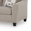 Wecy Modern Sofa with 2 Accent Pillows | Black Legs | Taupe Fabric 92"