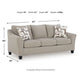 Wecy Modern Sofa with 2 Accent Pillows | Black Legs | Taupe Fabric 92"