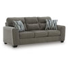 Oly Sofa with Geometric Patterned Accent Pillows | Graphite Chenille 90"