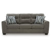 Oly Sofa with Geometric Patterned Accent Pillows | Graphite Chenille 90"