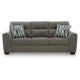 Oly Sofa with Geometric Patterned Accent Pillows | Graphite Chenille 90"