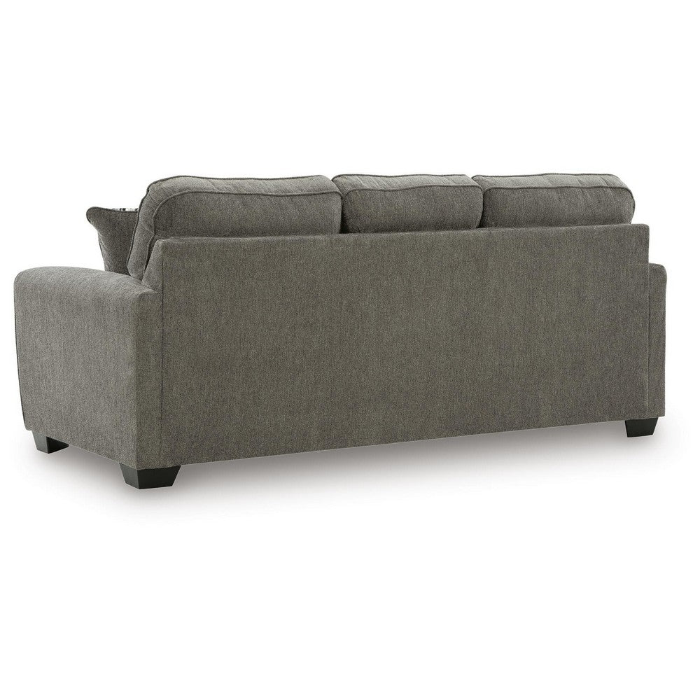 Oly Sofa with Geometric Patterned Accent Pillows | Graphite Chenille 90"