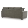 Oly Sofa with Geometric Patterned Accent Pillows | Graphite Chenille 90"
