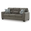 Oly Sofa with Geometric Patterned Accent Pillows | Graphite Chenille 90"