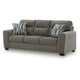 Oly Sofa with Geometric Patterned Accent Pillows | Graphite Chenille 90"