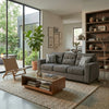 Oly Sofa with Geometric Patterned Accent Pillows | Graphite Chenille 90"