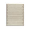 Emery Table-Tufted Large Rug with Stepped Border | Brown-Beige Wool 8x10